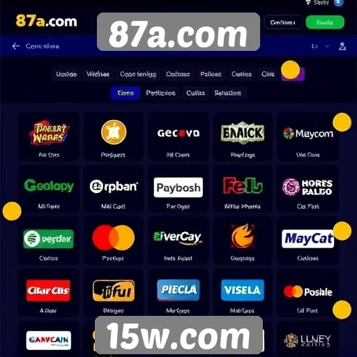 Exploração das opções de pagamento disponíveis em 87a.com